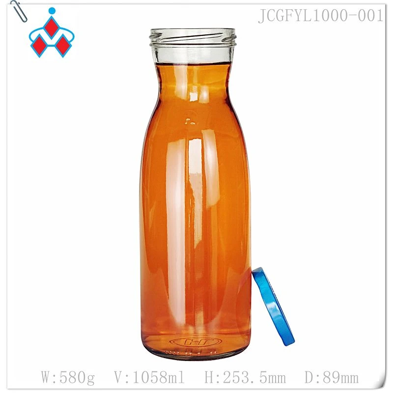 Glass Orange Juice Bottle