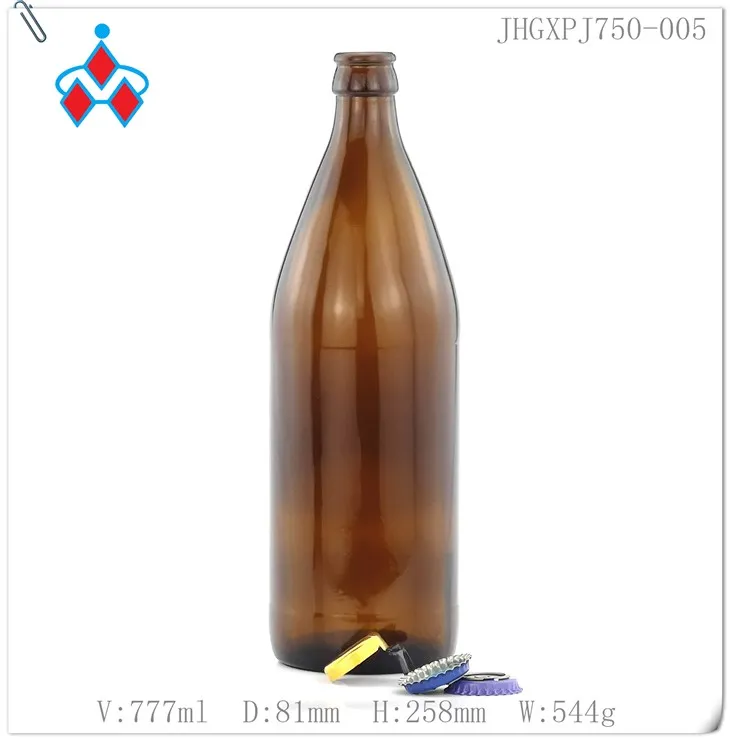 Amber Beer Glass Bottle 750ml
